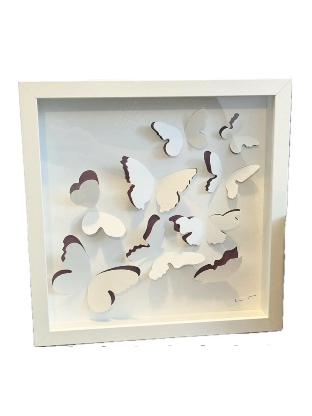 3D Butterfly Wall Art Shadow Box by Lola Fraser Purple & White IKEA OLUNDA